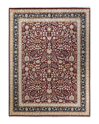 Traditional Mogul Orange Wool Area Rug 9' 1" x 12' 1" - Solo Rugs