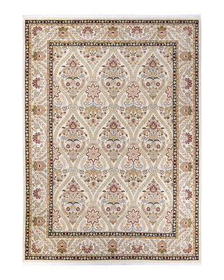 Traditional Mogul Ivory Wool Area Rug 9' 0" x 12' 5" - Solo Rugs