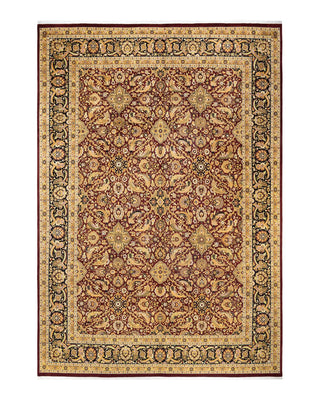 Traditional Mogul Red Wool Area Rug 10' 1" x 13' 9" - Solo Rugs