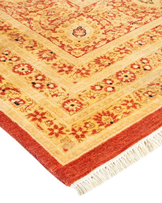 Traditional Mogul Orange Wool Area Rug 9' 3" x 12' 1" - Solo Rugs