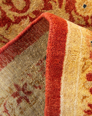 Traditional Mogul Orange Wool Area Rug 9' 3" x 12' 1" - Solo Rugs