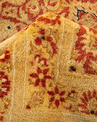 Traditional Mogul Orange Wool Area Rug 9' 3" x 12' 1" - Solo Rugs