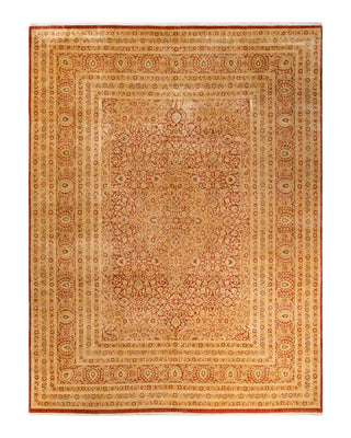 Traditional Mogul Orange Wool Area Rug 9' 3" x 12' 1" - Solo Rugs