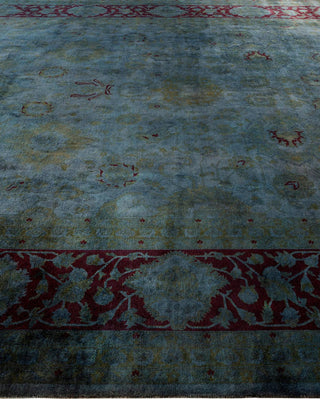 Contemporary Fine Vibrance Gray Wool Area Rug 9' 0" x 12' 1" - Solo Rugs