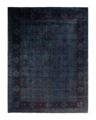 Contemporary Fine Vibrance Gray Wool Area Rug 9' 0" x 12' 1" - Solo Rugs