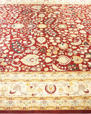 Traditional Mogul Red Wool Area Rug 9' 2" x 12' 5" - Solo Rugs