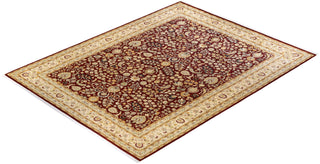 Traditional Mogul Red Wool Area Rug 9' 2" x 12' 5" - Solo Rugs
