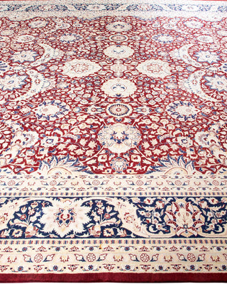 Traditional Mogul Orange Wool Area Rug 9' 4" x 12' 2" - Solo Rugs