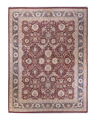 Traditional Mogul Orange Wool Area Rug 9' 4" x 12' 2" - Solo Rugs