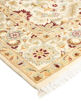 Traditional Mogul Ivory Wool Area Rug 6' 1" x 9' 2" - Solo Rugs