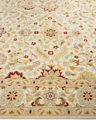 Traditional Mogul Ivory Wool Area Rug 6' 1" x 9' 2" - Solo Rugs