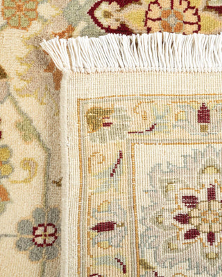Traditional Mogul Ivory Wool Area Rug 6' 1" x 9' 2" - Solo Rugs