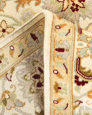 Traditional Mogul Ivory Wool Area Rug 6' 1" x 9' 2" - Solo Rugs