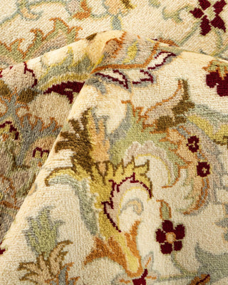 Traditional Mogul Ivory Wool Area Rug 6' 1" x 9' 2" - Solo Rugs