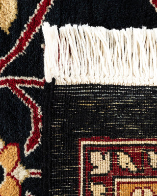 Traditional Mogul Black Wool Area Rug 9' 1" x 12' 1" - Solo Rugs