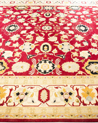 Traditional Mogul Red Wool Area Rug 9' 3" x 11' 10" - Solo Rugs
