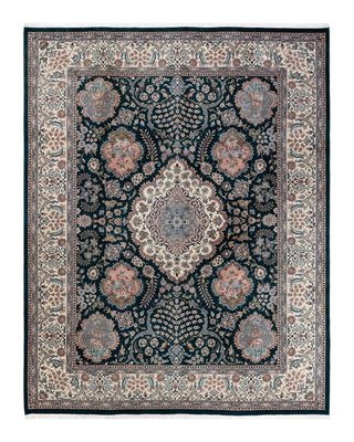 Traditional Mogul Green Wool Area Rug 8' 3" x 10' 5" - Solo Rugs