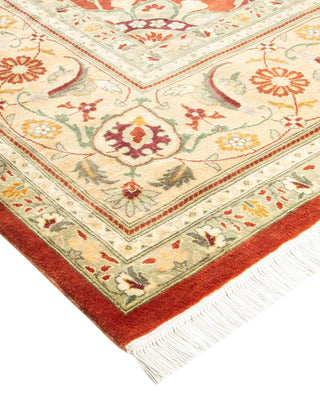 Traditional Mogul Orange Wool Area Rug 8' 2" x 11' 0" - Solo Rugs