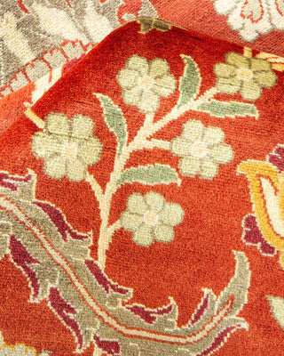 Traditional Mogul Orange Wool Area Rug 8' 2" x 11' 0" - Solo Rugs