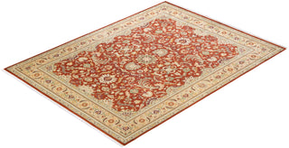Traditional Mogul Orange Wool Area Rug 8' 2" x 11' 0" - Solo Rugs