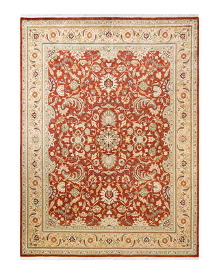 Traditional Mogul Orange Wool Area Rug 8' 2" x 11' 0" - Solo Rugs