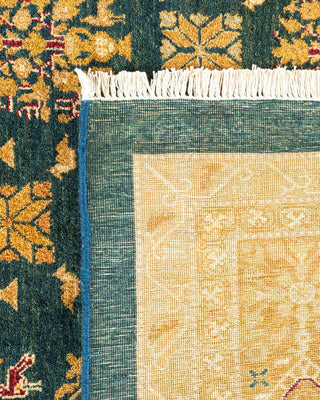 Traditional Mogul Green Wool Area Rug 12' 2" x 15' 2" - Solo Rugs