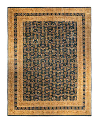 Traditional Mogul Green Wool Area Rug 12' 2" x 15' 2" - Solo Rugs