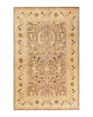 Contemporary Eclectic Brown Wool Area Rug 6' 1" x 9' 1" - Solo Rugs