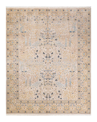 Traditional Mogul Ivory Wool Area Rug 8' 1" x 10' 0" - Solo Rugs