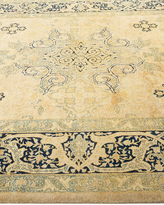 Traditional Mogul Ivory Wool Area Rug 6' 3" x 9' 2" - Solo Rugs