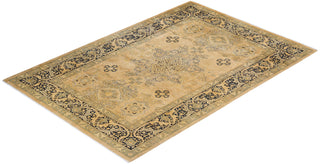 Traditional Mogul Ivory Wool Area Rug 6' 3" x 9' 2" - Solo Rugs