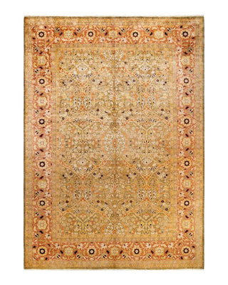 Contemporary Eclectic Green Wool Area Rug 10' 1" x 14' 4" - Solo Rugs
