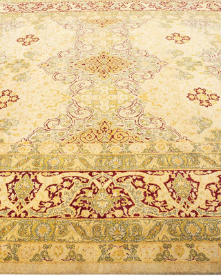 Traditional Mogul Ivory Wool Area Rug 8' 3" x 10' 6" - Solo Rugs