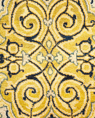 Traditional Mogul Ivory Wool Area Rug 6' 1" x 9' 0" - Solo Rugs