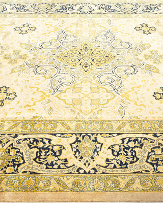 Traditional Mogul Ivory Wool Area Rug 6' 1" x 9' 0" - Solo Rugs