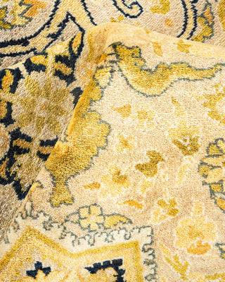 Traditional Mogul Ivory Wool Area Rug 6' 1" x 9' 0" - Solo Rugs
