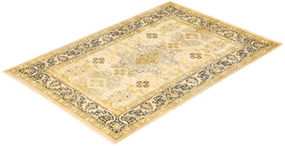 Traditional Mogul Ivory Wool Area Rug 6' 1" x 9' 0" - Solo Rugs