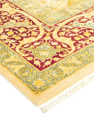 Traditional Mogul Ivory Wool Area Rug 6' 3" x 8' 10" - Solo Rugs