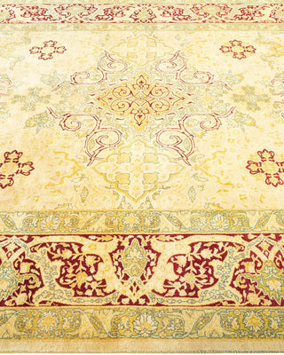 Traditional Mogul Ivory Wool Area Rug 6' 3" x 8' 10" - Solo Rugs