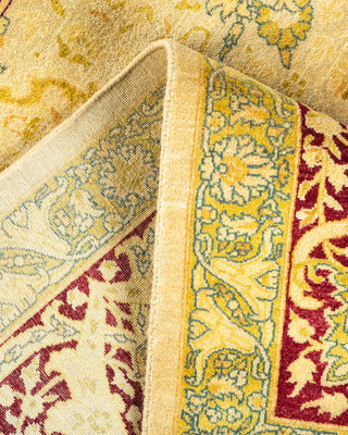 Traditional Mogul Ivory Wool Area Rug 6' 3" x 8' 10" - Solo Rugs