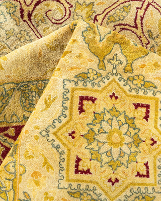 Traditional Mogul Ivory Wool Area Rug 6' 3" x 8' 10" - Solo Rugs