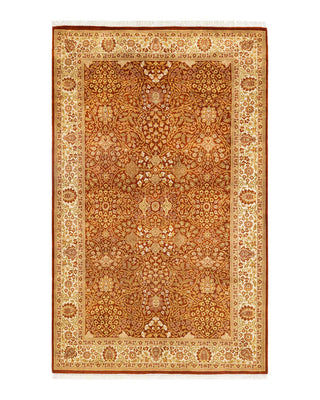 Traditional Mogul Orange Wool Area Rug 5' 1" x 8' 3" - Solo Rugs