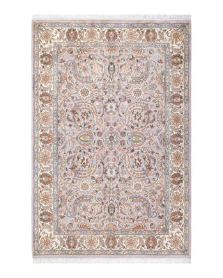 Traditional Mogul Ivory Wool Area Rug 4' 3" x 6' 4" - Solo Rugs