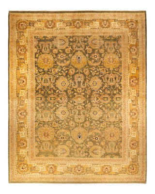 Contemporary Eclectic Green Wool Area Rug 12' 1" x 15' 3" - Solo Rugs