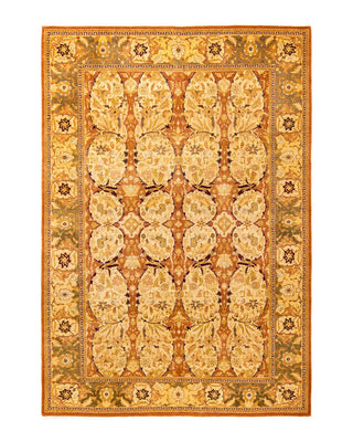 Traditional Mogul Brown Wool Area Rug 6' 1" x 8' 10" - Solo Rugs