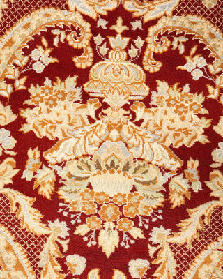 Traditional Mogul Red Wool Area Rug 9' 3" x 12' 1" - Solo Rugs
