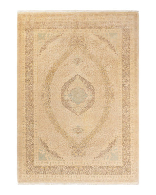 Traditional Mogul Ivory Wool Area Rug 6' 4" x 8' 10" - Solo Rugs