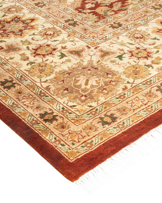 Traditional Mogul Orange Wool Area Rug 9' 0" x 12' 2" - Solo Rugs