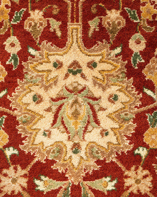 Traditional Mogul Orange Wool Area Rug 9' 0" x 12' 2" - Solo Rugs