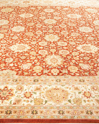 Traditional Mogul Orange Wool Area Rug 9' 0" x 12' 2" - Solo Rugs